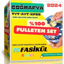 Enine Boyuna Eğitim Coğrafya TYT - AYT - KPSS Fulleten Seti - Renkli