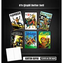 Egenis 6'lı Defter Seti 11 5 x 16 cm Çizgili 136 Sayfa Notebook Comic Book Line Series