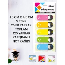 Seyfi Kırtasiye 1,5 cm x 4,5 cm 5 Renk  25 Er Yaprak Toplam  125 Yaprak Yapışkanlı Not Kağıdı