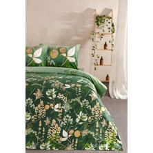 Doqu Home Saten Nevresim Takımı Rose Glow Çift Kişilik - Yeşil