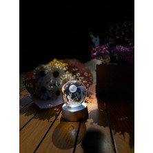 MR Shopping Mr Kristal Cam Küre Renk Değiştiren LED Işıklı Gece Lambası Dekoratif Hediyelik