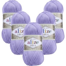 Alize Diva 5'li 158 Açık Lila El Örgü Ipliği