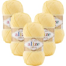 Alize Diva 5'li 187 Soft Sarı El Örgü Ipliği