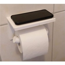 Bi'şeyler Sepeti Tuvalet Kağıdı Tutucu - Cep Telefonu Standlı - Beyaz