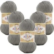 Alize Diva 5'li 087 Füme El Örgü Ipliği