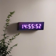 Sanec Saniyeli Dijital LED Duvar ve Masa Saat ve Derece - Pembe (Kasa Ölçüsü: 7X26 Cm)