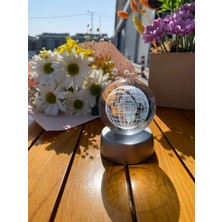 MR Shopping Mr Kristal Cam Küre Renk Değiştiren LED Işıklı Gece Lambası Dekoratif Hediyelik