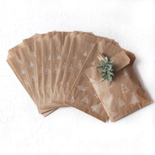 Bimotif Çam Desenli 25 Adet Kraft Kese Kağıdı 11 x 20 cm