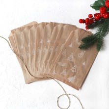 Bimotif Çam Desenli 25 Adet Kraft Kese Kağıdı 11 x 20 cm