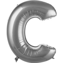 Organizasyon Pazarı 34 inç C Gümüş Renk Harf Folyo Balon