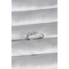 Callerrons Accessories  Pirinç Gümüş Renk Zirkon Taşlı Çiçek Model Kadın Yüzük - EBJ240229W19733