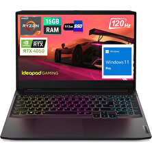 Lenovo Ideapad Gaming 3 Amd Ryzen 7 7735HS 16GB 512GB SSD RTX4050 15.6" Fhd Windows 11 Pro Taşınabilir Bilgisayar 82SB00P4TR WZ05