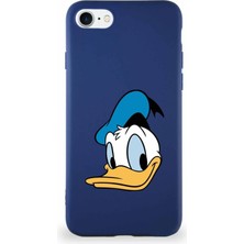 Printify Apple iPhone Se 2022 Uyumlu Soft Premier Kapak Donald Duck-B Tasarımlı Silikon Kılıf - Lacivert