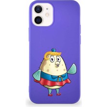 Printify Apple iPhone 12 Mini Soft Premier Kapak Puff Tasarımlı Silikon Kılıf - Mor