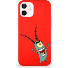 Printify Apple iPhone 12 Mini Soft Premier Kapak Plankton Tasarımlı Silikon Kılıf - Kırmızı