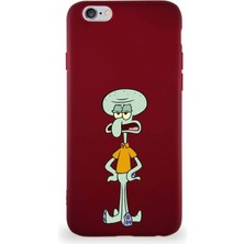 Printify Apple iPhone 6s Soft Premier Kapak Squidward Dokunaç Tasarımlı Silikon Kılıf - Mürdüm