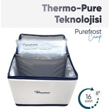 PUREFROST PF15 CAMP Elektriksiz&Buzsuz Katlanabilir Soğutucu Buzluk Termos Termal Piknik Çantası/6 Adet Thermo-pure® Jel Paket ile