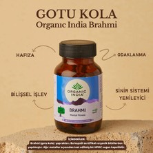 Organic India Brahmi, Gotu Kola- Hafıza ve Konsantrasyon Desteği |350 mg, 60 Kapsül