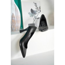 Marshetta Shoes Perla Model Kadın Siyah Sivri Burun Stiletto Topuklu Ayakkabı