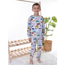 Tuğse Erkek Çocuk Gri Arabalı Pijama Takım