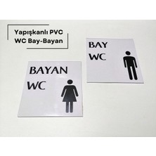 Şeffaf Etiket Yapışkanlı Pvc Wc Gösterge Bay Wc Tabelası Yönlendirme Resmi Wc Tuvalet İşareti