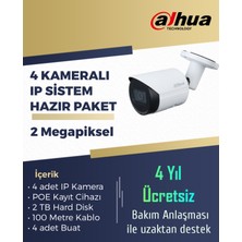 4 Kameralı Dahua Ip Kamera Paket Sistem - 2 Megapiksel Ip Set