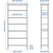 IKEA Hemnes Açık Kitaplık, Venge-Kahverengi, 90X197 cm