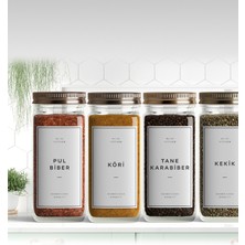 Egesta 110 Adet Modern Baharat Bakliyat Çay Kuruyemiş Kavanoz Etiket -Sticker 5,5x9,5 Sudan Etkilenmez