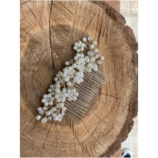 Pearly Handmade Gelin Saç Aksesuarı Kristal İnci Tarak Toka Kadın Düğün Kına Nişan Şıklığı
