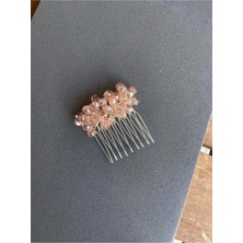 Pearly Handmade (G)Pudra Renk Kristal Mini 4 cm Tarak Toka