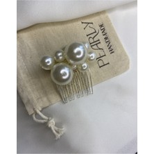 Pearly Handmade (H)Iri Inci Mini Gümüş Tarak Toka