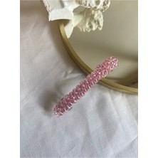 Pearly Handmade Pembe Otomatik Klipsli Toka