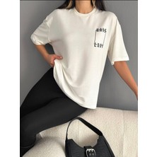 Noa Noa Kadın T-Shirt Oversize Yumuşak Sıfır Yaka T-Shirt Bisiklet Yaka