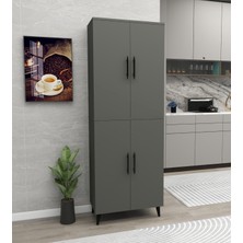 Enda Home 6 Raflı 4 Kapaklı Çok Amaçlı Dolap Antrasit