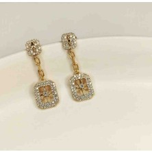 Lydia Healing Designs Xuping Zirkon Taşlı Kare Sallantılı Küpe