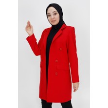 By Coolest Butik 2402 Düğme Detaylı Kruvaze Yaka Blazer Ceket