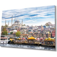 Miraaxx Istanbul Camii Manzaralı 4mm Dayanıklı Cam Tablo Temperli Cam