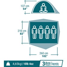 Decathlon Kamp Çadırı - 4 Kişilik - Mh100