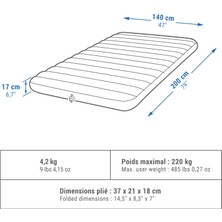 Decathlon Şişme Yatak - 2 Kişilik - 140 Cm - Aır Comfort