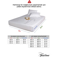 Vionel Home  Pamuk, Full Kenar Fitted Sıvı Geçirmez, Çift Kişilik Yatak Koruyucu Alez 160 x 200