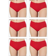 Özkan Underwear Özkan 0305 6'lı Paket Kadın Ribana Esnek Pamuklu Yüksek Bel Bato Külot