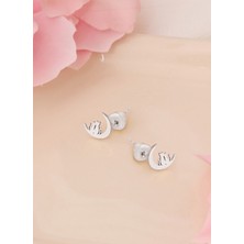 Dkmn Silver 925 Ayar Gümüş Minimal Çift Kedili Küpe