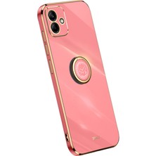 Seashell Digital Samsung Galaxy A05 Için 4g Kasa Elektrokaplatma Kenar Yüzüğü Kickstand Tpu Sı Telefon Kılıfı (Yurt Dışından)