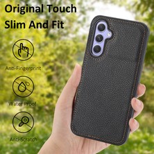 Seashell Digital Samsung Galaxy A54 Için 5g Case Litchi Doku Pu Deri Kaplamalı Tpu Tamamen Lmış Telefon Kılıfı (Yurt Dışından)