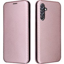 Seashell Digital Samsung Galaxy Için F34 5g M34 5g Pu Deri Karbon Fiber Doku Kart Tutucu Telefon Stand Çizgisi Altın Telefon Kılıfı (Yurt Dışından)