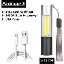 Dgspirit LED El Feneri Q5 Dahili Pil USB Şarj Zumlanabilir Su Geçirmez Taktik Torch Lambası Ampuller Fener (Yurt Dışından)