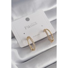 Clariss Pirinç Gold Renk Zirkon Taşlı Kadın Küpe