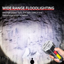 Dgspirit USB Şarj Edilebilir El Feneri 5 Kafa LED El Feneri Kamp Yürüyüş Campig Açık Kapalı Için Ultra Parlak Uçuş Işığı (Yurt Dışından)
