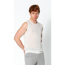 Cekmon Erkek Fit Extra Rahat Delikli Bisiklet Yaka Kolsuz T-Shirt