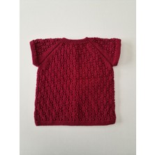 Hobi Kafe Bordo El Örgüsü 12-18 Aylık Bebek Yeleği